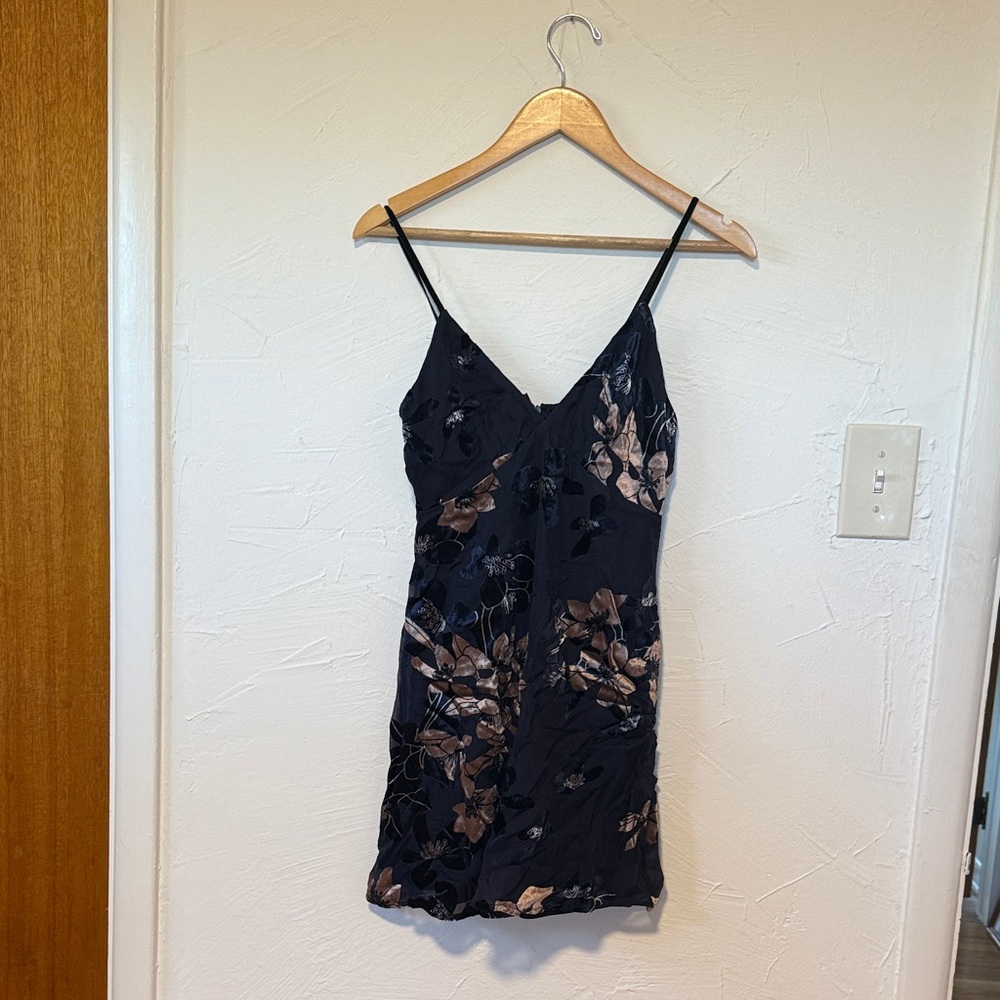 Lush Black and Blue Floral Dress